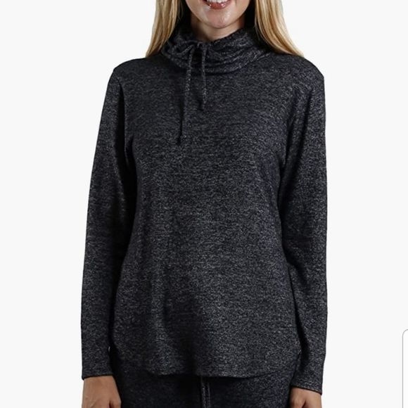 Coin 1804 Charcol Cowlneck Built In Mask Long Sleeve Sweater - Picture 5 of 11